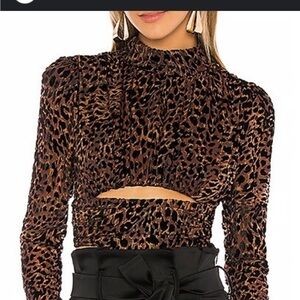 Camila Coelho Leopard Print Crop Top